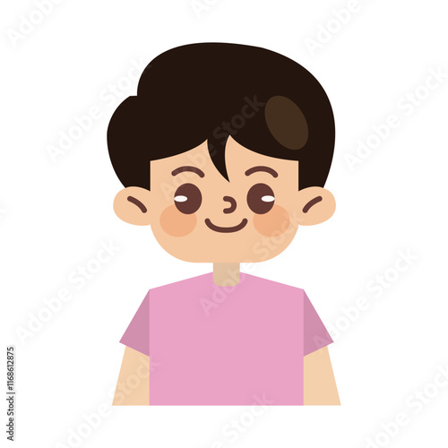 Kids Avatar Vector Illustration Isolated In White. Face Emotions. Multinational User People Portrait. Flat Illustration