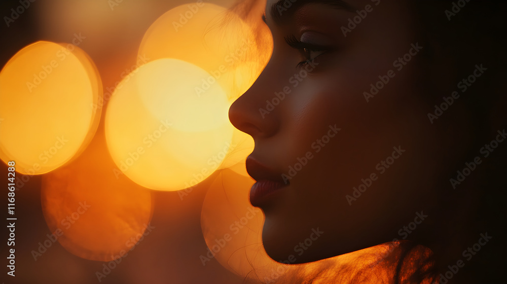 Serene Evening Glow: A Dance of Warm and Tranquil Orange-Brown Bokeh Serene Evening Glow: A Dance of Warm and Tranquil Orange-Brown Bokeh