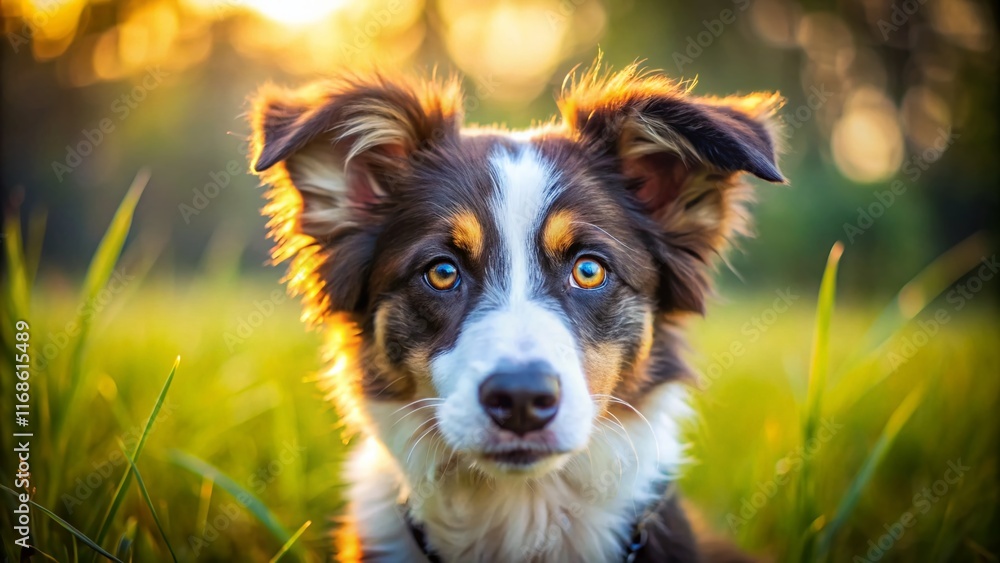Adorable Aussie Shepherd Border Collie Mix Puppy for Sale - High-Resolution Stock Photo Adorable Aussie Shepherd Border Collie Mix Puppy for Sale - High-Resolution Stock Photo
