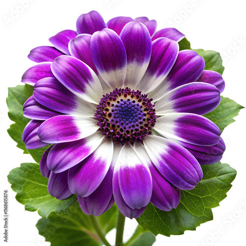 Cineraria flower isolated on transparent background photo