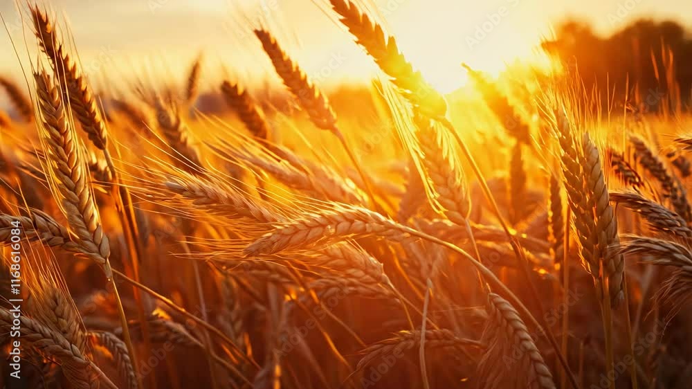 Sunset or sunrise on a rye field with golden ears and a dramatic cloudy sky. Sunset or sunrise on a rye field with golden ears and a dramatic cloudy sky.