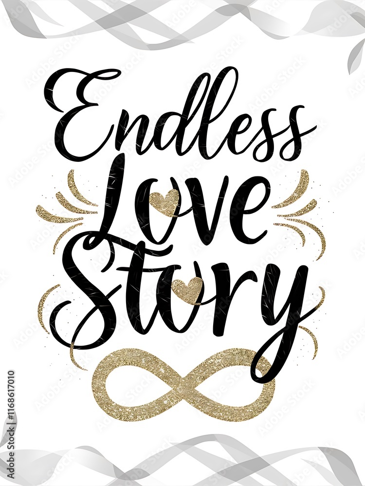 Fototapeta premium A stunning and elegant valentine t-shirt design featuring the phrase Endless Love Story