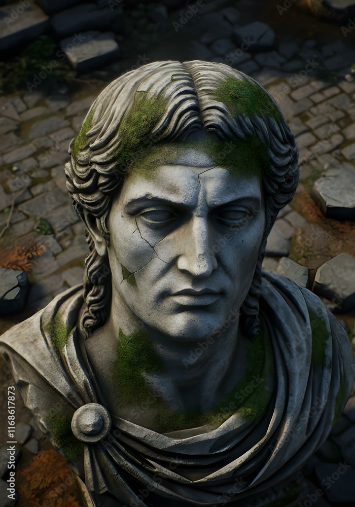 Obraz premium Stone Statue of a Historical Figure in an Outdoor Setting