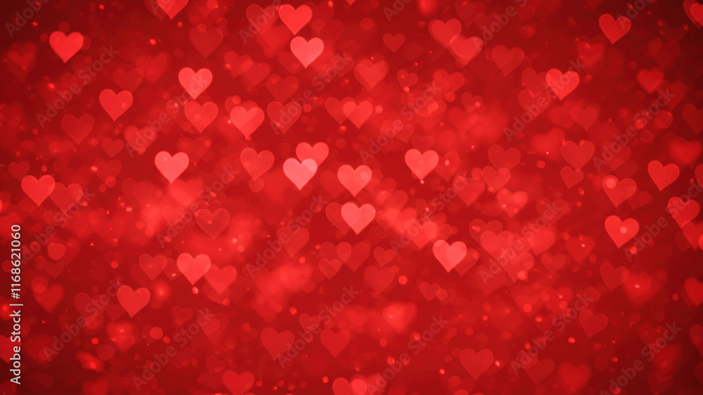 Red hearts bokeh blurred background. Saint Valentine's day pattern texture Overlay Red hearts bokeh blurred background. Saint Valentine's day pattern texture Overlay
