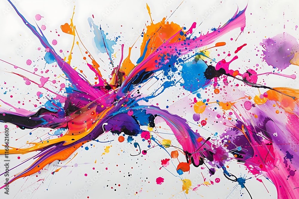 Obraz premium abstract splash of neon paint colors