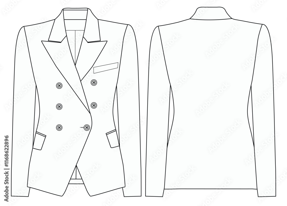 women double-breasted blazer vector design illustration design women double-breasted blazer vector design illustration design