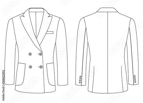 women double-breasted blazer vector design illustration design