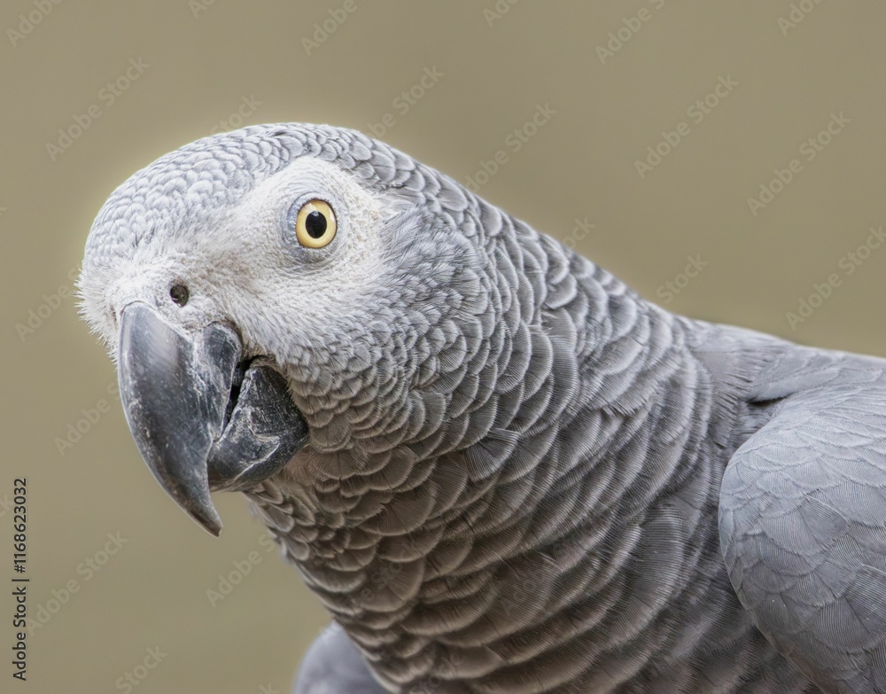 Fototapeta premium Close up of a Grey Parrot