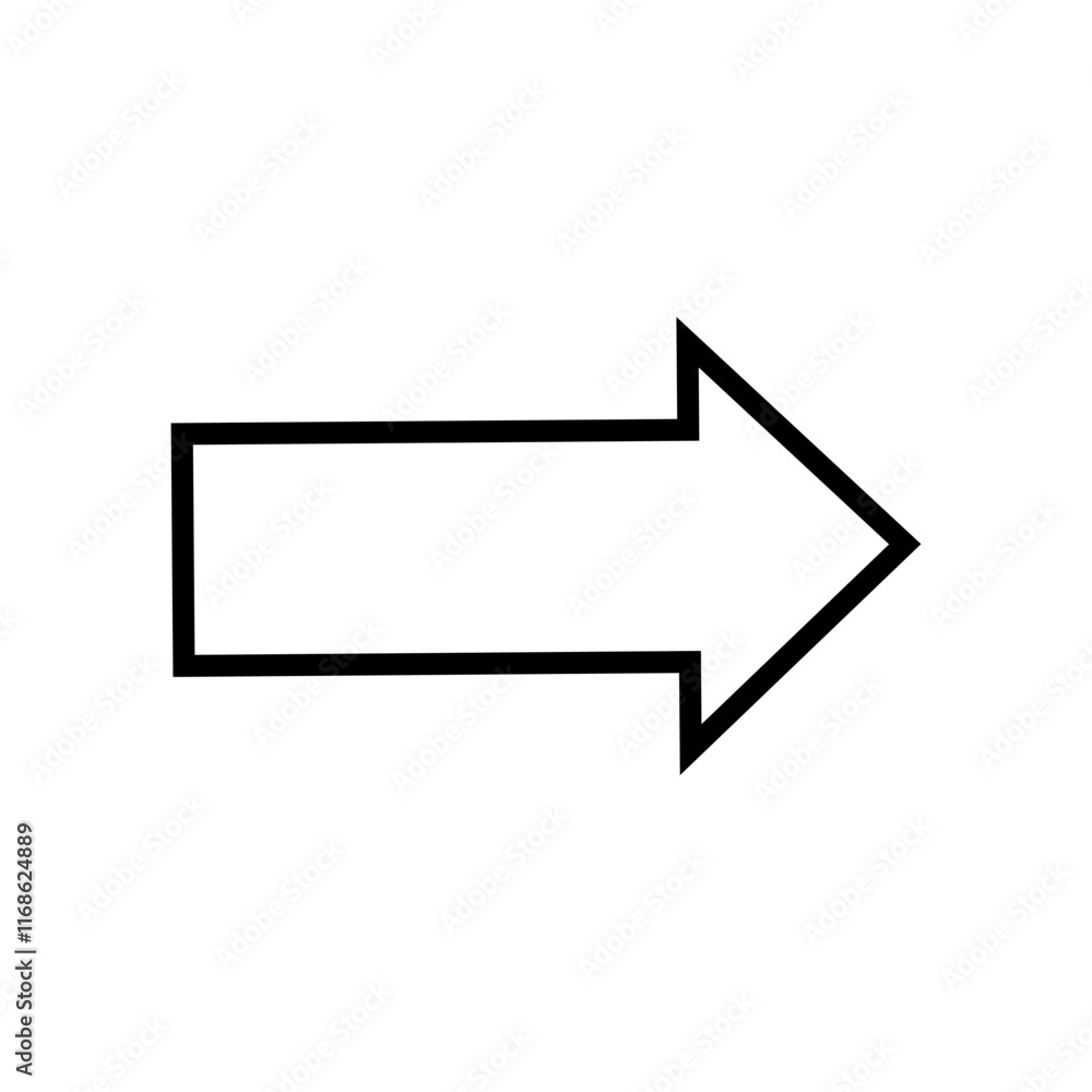 Striped Arrow Icon Flat Style Striped Arrow Icon Flat Style