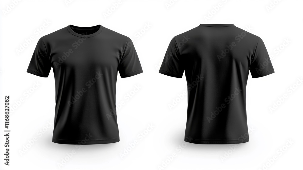 Black T-Shirt Mockup on White Background. Generative AI Black T-Shirt Mockup on White Background. Generative AI