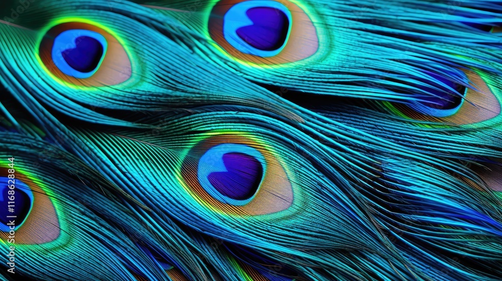 Obraz premium beautiful colorful peacock feather close up