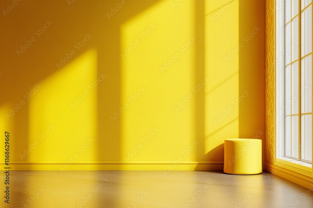 3D yellow room corner serves as an empty interior with a modern wall, floor, and art wallpaper, providing a versatile backdrop for home design, studio presentations, and product displays 3D yellow room corner serves as an empty interior with a modern wall, floor, and art wallpaper, providing a versatile backdrop for home design, studio presentations, and product displays