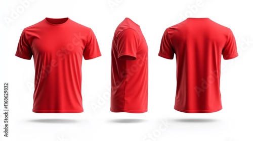 Oversized Burgundy T-shirt Mockup on White Background. Generative AI