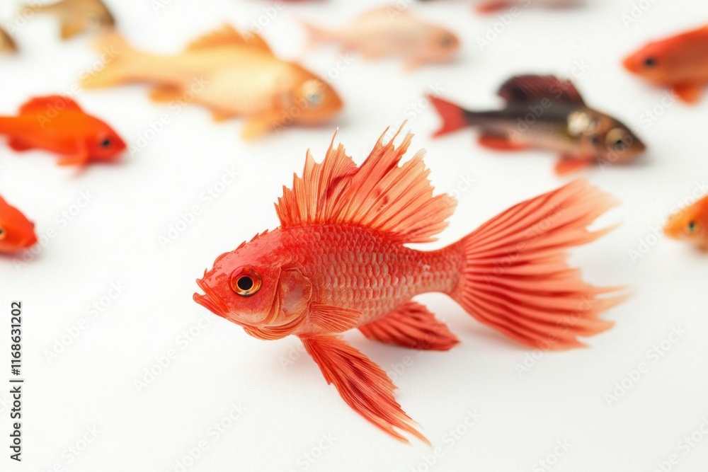 Bright minimalistic fish on white background Bright minimalistic fish on white background