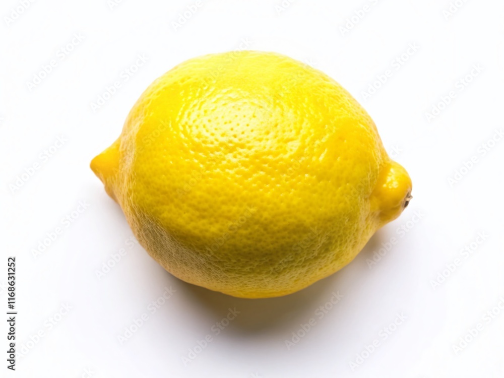 Fresh Ripe Lemon Isolated on White Background - Aerial View Stock Photo Fresh Ripe Lemon Isolated on White Background - Aerial View Stock Photo