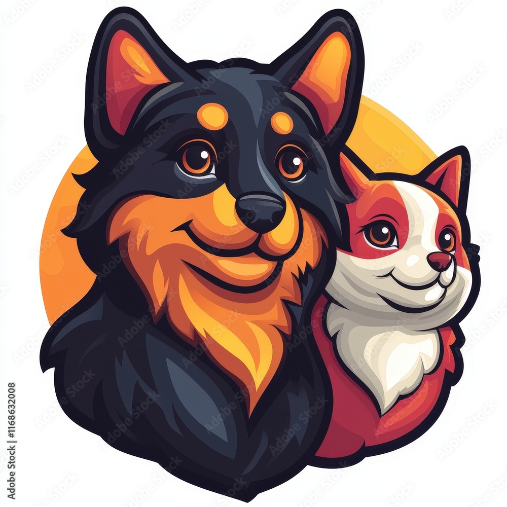 Design of pet care icon logo illustration isolated on white background Design of pet care icon logo illustration isolated on white background