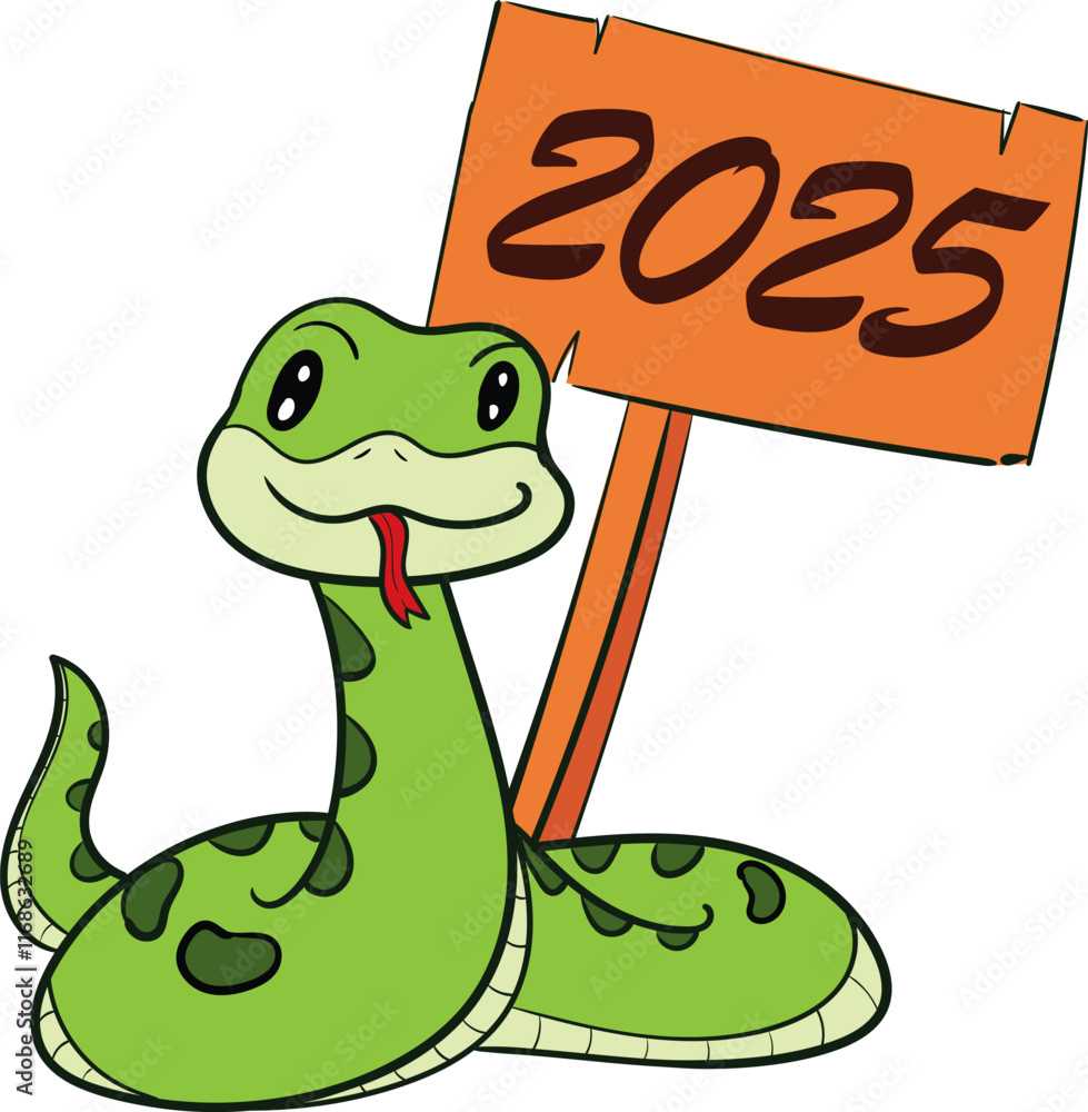 Fototapeta premium illustration snake 2025 year of the snake