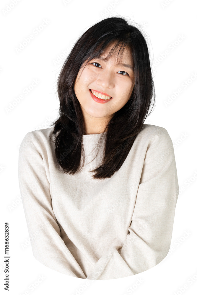 Cute Korean woman png sticker, transparent background Cute Korean woman png sticker, transparent background
