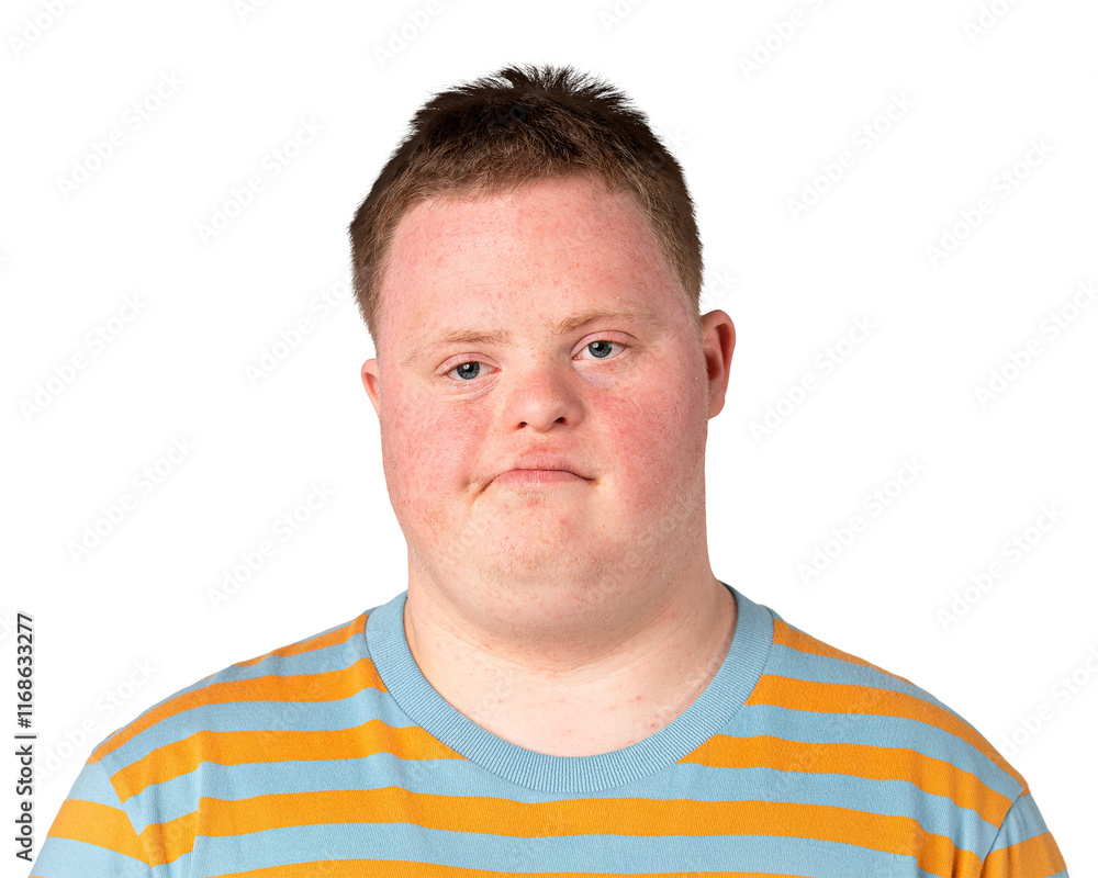 Sad boy with down syndrome Sad boy with down syndrome