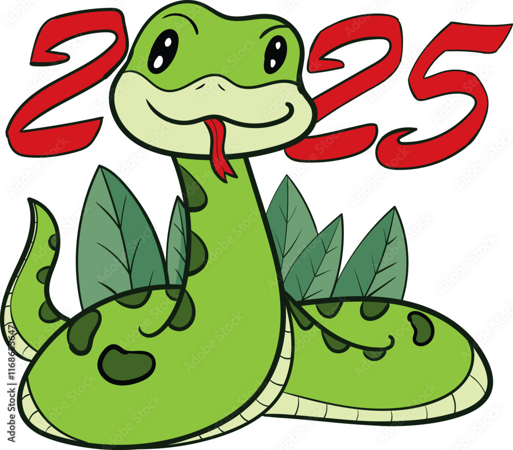 Naklejka premium illustration snake 2025 year of the snake