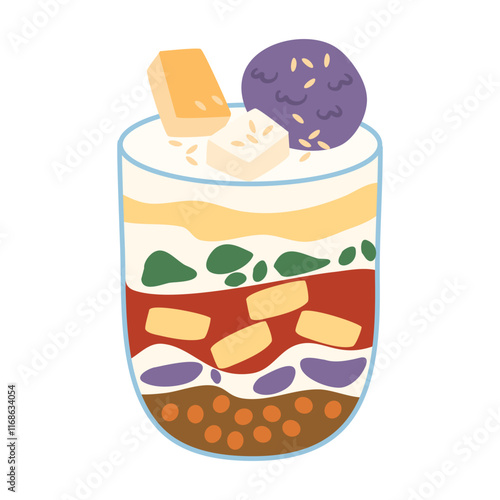 Halo Halo filipino traditional dessert illustration
