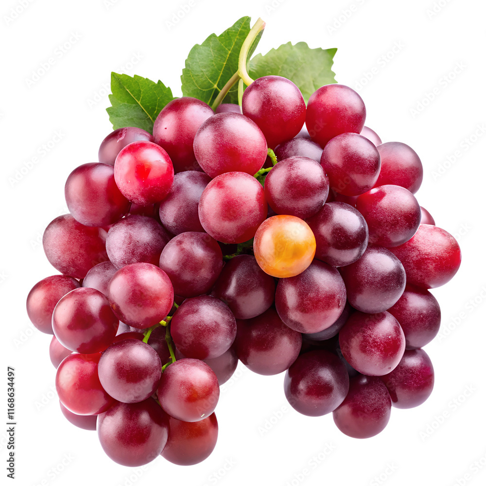 Fototapeta premium Sweet and delicious red grapes isolated on transparent background