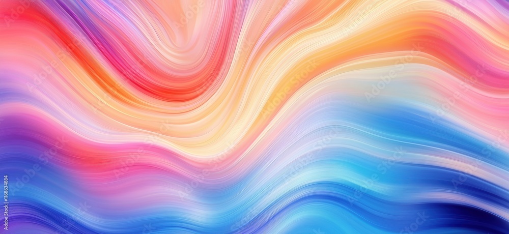 Colorful abstract wave patterns in vibrant hues of pink, orange, blue, and purple creating a fluid artistic design, copy space for text Colorful abstract wave patterns in vibrant hues of pink, orange, blue, and purple creating a fluid artistic design, copy space for text