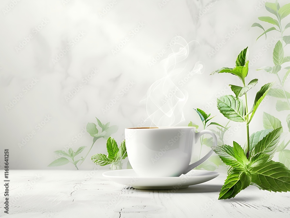herbal tea with fresh mint leaves herbal tea with fresh mint leaves