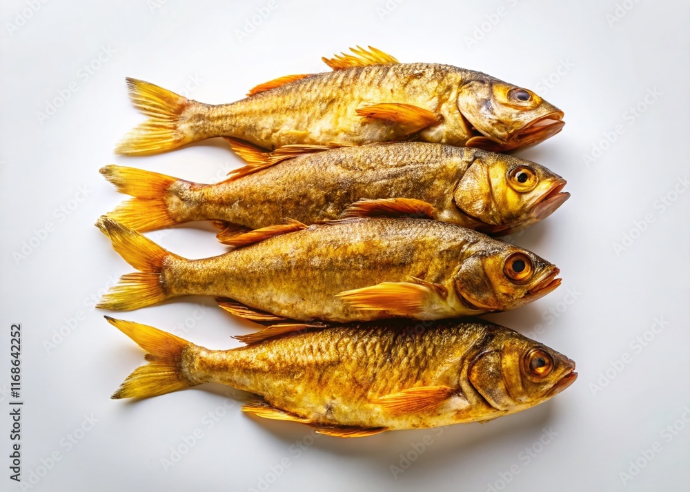 Aerial View of Fish Fry on White Background - Drone Photography Stock Image Aerial View of Fish Fry on White Background - Drone Photography Stock Image