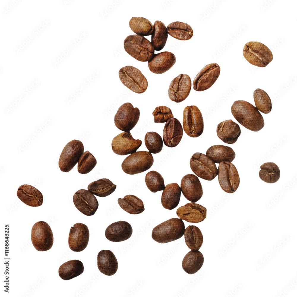 Naklejka premium Fresh coffee beans png sticker, transparent background
