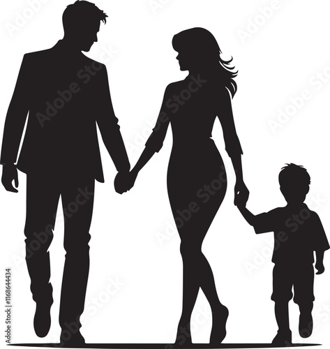 Family Silhouette Vector Illustration
