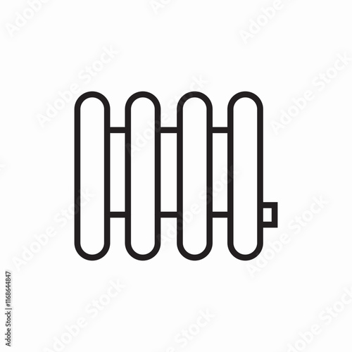 Heating radiator temperature control system icon vector sign