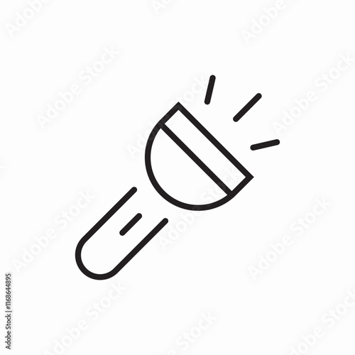 Flashlight portable light emergency tool icon vector sign