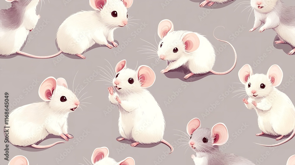 Cute Doodle Mice - Seamless Vector Pattern 8K Realistic Lighting
Cute Doodle Mice - Seamless Vector Pattern 8K Realistic Lighting