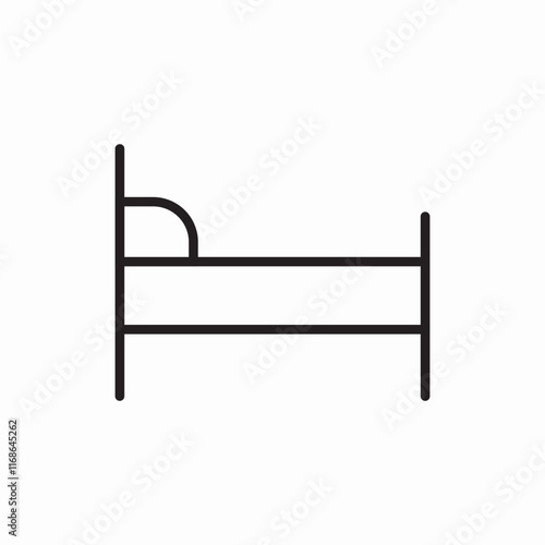 Single bed bedroom furniture comfortable icon vector sign