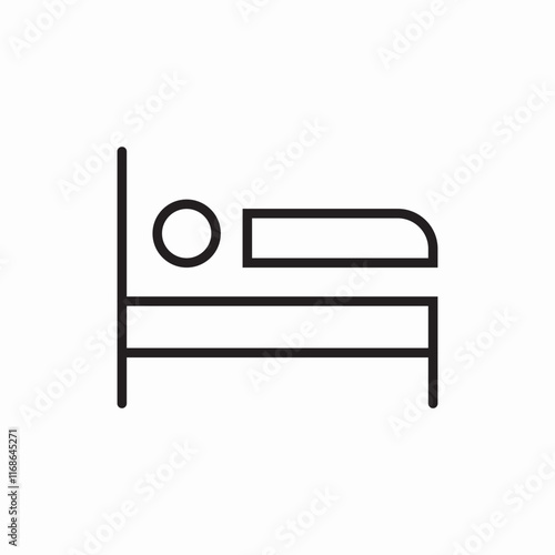 sleeping bed bedroom furniture icon vector sign