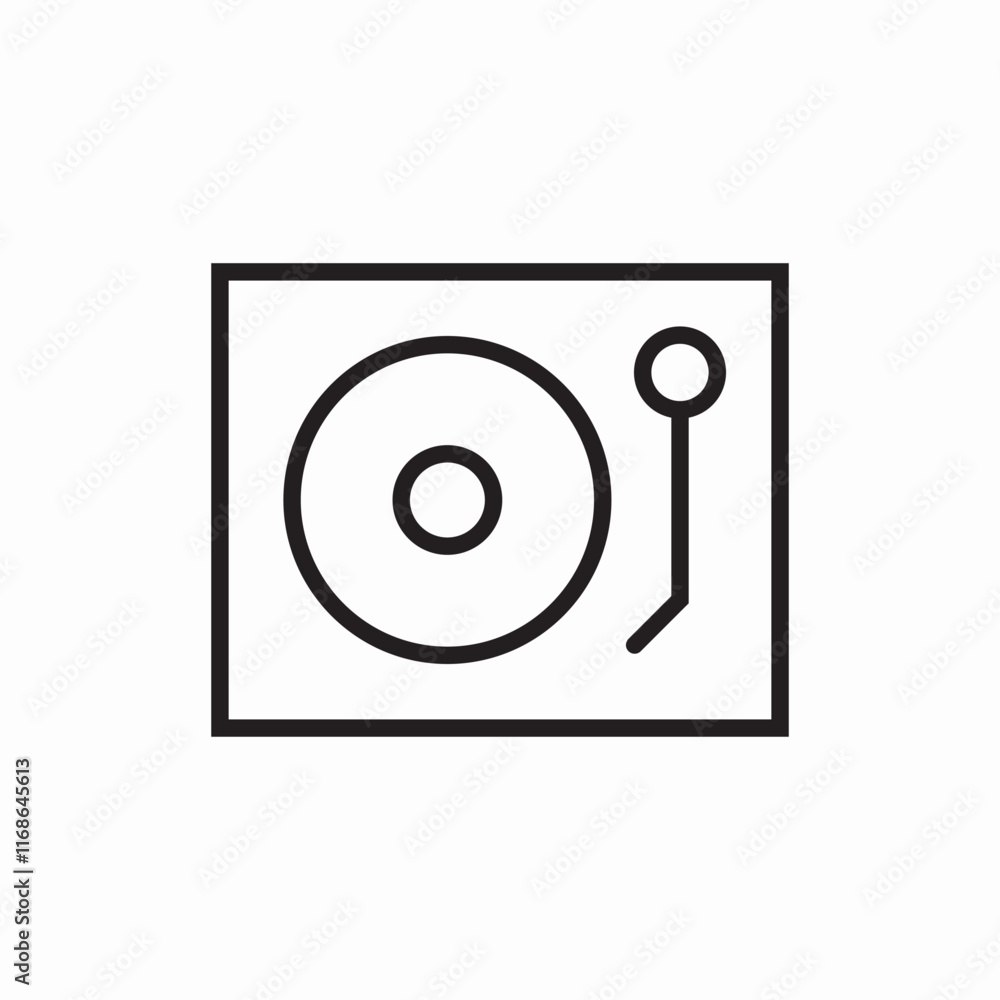 Vinyl record player music turntable icon vector sign Vinyl record player music turntable icon vector sign