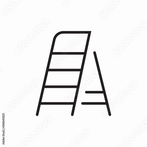 Stepladder tool equipment climbing safety icon vector sign