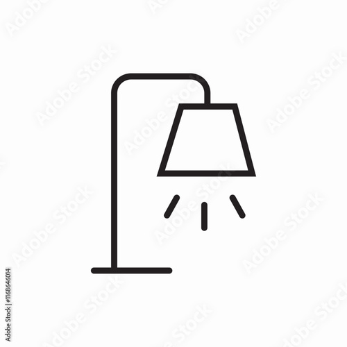 Floor lamp lighting interior decoration icon vector sign