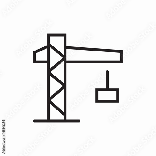 Construction crane building equipment machine icon vector sign