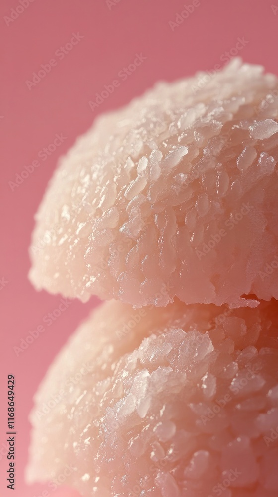 Fototapeta premium Delicate and Soft Pink Flower Bud with Textured Petals in a Serene Macro Close up Photograph Elegant and Feminine Floral Background with Gentle Calming Aesthetic