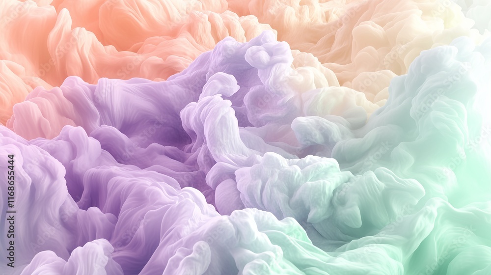 Fototapeta premium Tranquil Pastel Gradient: A Blend of Lavender and Peach Serenity