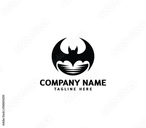 Vector bat logo design. Batman logo icon vector. bat open wings flying concept elements icon