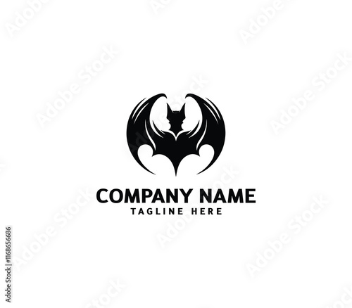 Vector bat logo design. Batman logo icon vector. bat open wings flying concept elements icon