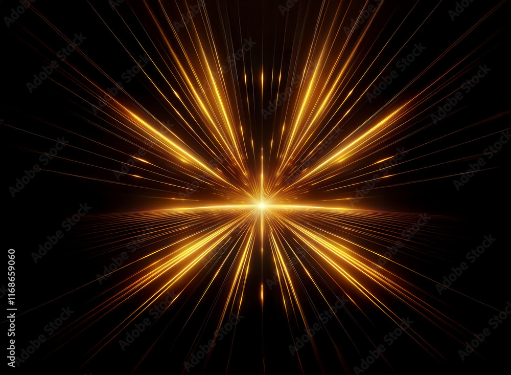 Golden light bursts from a central point, radiating outwards in a symmetrical pattern against a black background. The effect is one of speed, energy, and intense brightness. Golden light bursts from a central point, radiating outwards in a symmetrical pattern against a black background. The effect is one of speed, energy, and intense brightness.