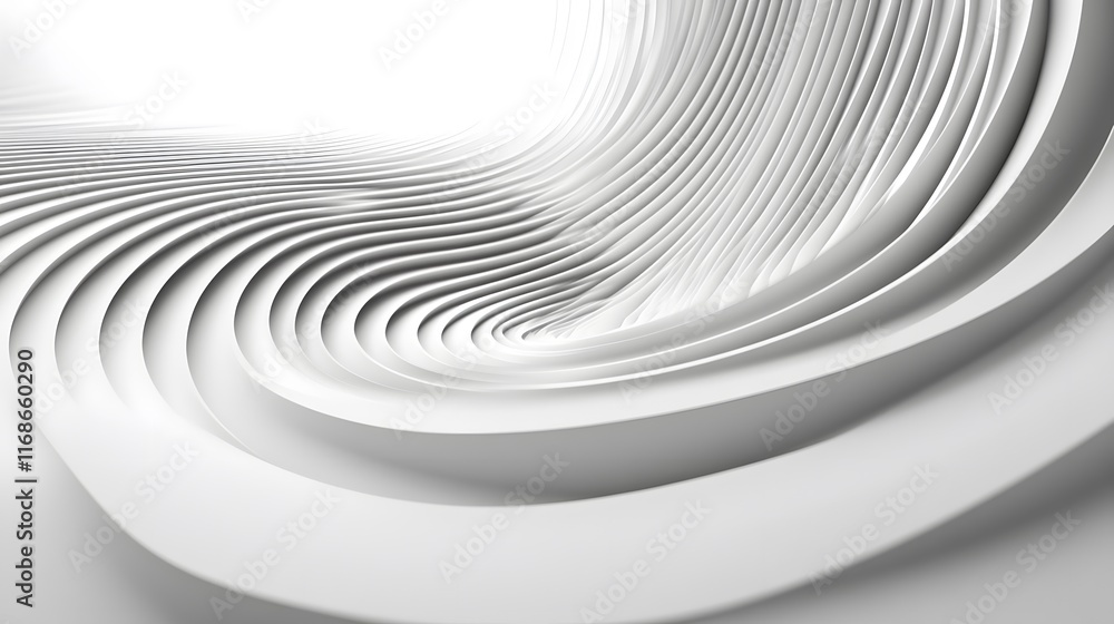Obraz premium Abstract White Swirling Architectural Design
