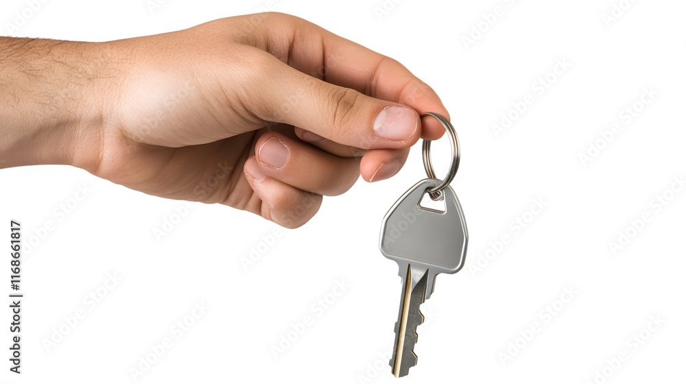 Hand holding a key on a keychain, symbolizing unlocking new opportunities in life and business Hand holding a key on a keychain, symbolizing unlocking new opportunities in life and business