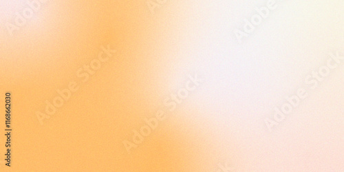 Abstract background of smooth gradient orange to white with a subtle noise grain texture. Abstract background of smooth transition from orange to off white. Grainy background abstract blurred orange.