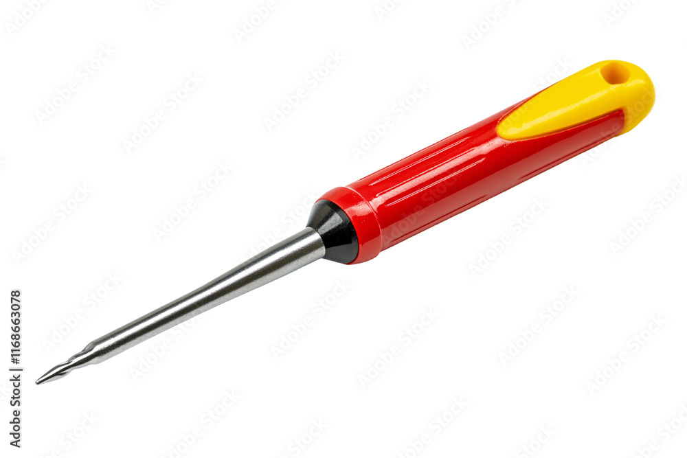 Isolated Red and Yellow Screwdriver Isolated Red and Yellow Screwdriver