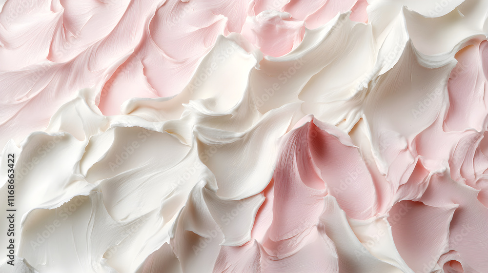 Serene Pastel Pink Elegance on Creamy White Canvas Serene Pastel Pink Elegance on Creamy White Canvas